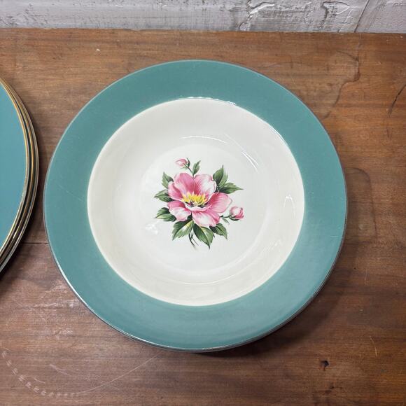 Vintage Homer Laughlin Century Green Plate/ Salad Bowl Set - Picture 4 of 8
